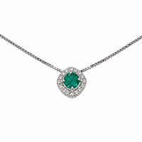 Halskette Donna Oro in Weißgold Smeraldi+Diamanti LPE12108.004